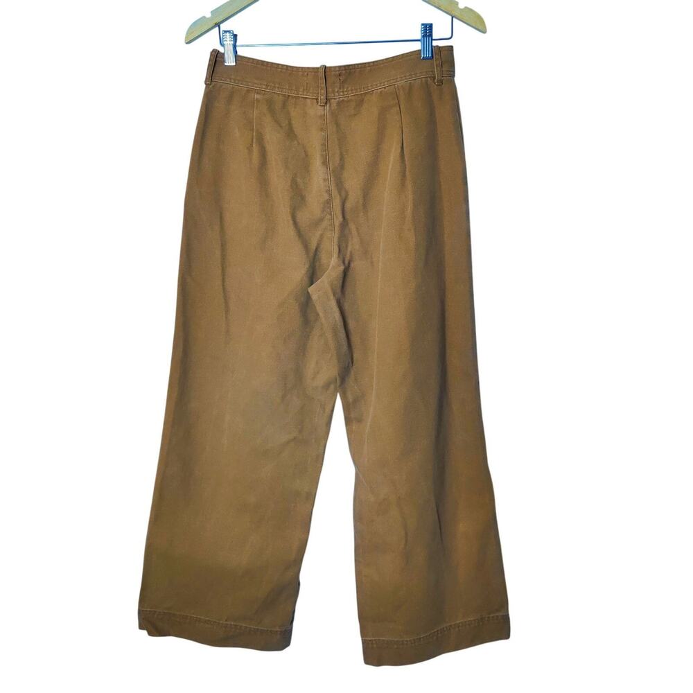 Frye Camber Nadia Canvas High Rise Wide Leg Ankle Pants 28 Workwear Nutmeg Brown - Picture 4 of 16